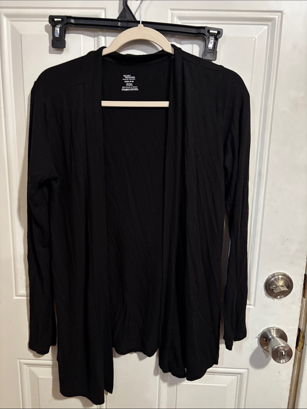Secret Treasures Black Open-Front Lightweight Cardigan